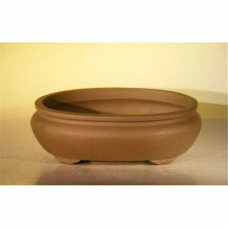 PARCHE 8 x 6.25 x 3 in. Oval Unglazed Ceramic Pot, Tan PA2806810